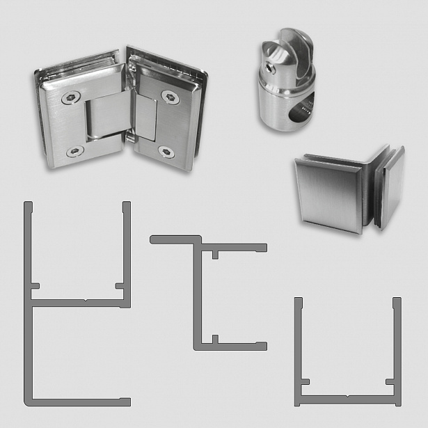 FS.Santech, профиль и комплектующие для ДУШЕВЫХ КАБИН FS.Santech, профиль и комплектующие для ДУШЕВЫХ КАБИН